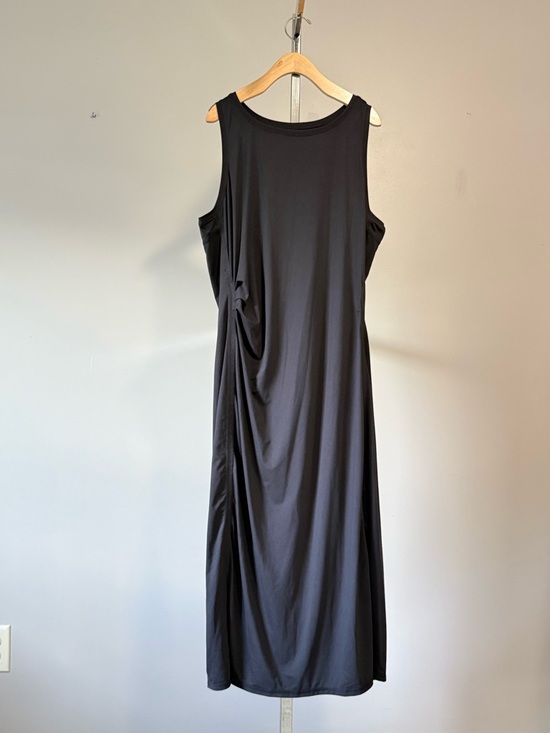 zuda Dresses & Skirts - Zuda Z-Cool Sleeveless Midi Dress with Side Drape Detail Color: Black Size: 1X